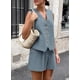 thumbnail image 3 of Conjunto de 2 Piezas para Mujer PRETTYGARDEN Chaleco Sin Mangas con Escote en V y Shorts Talla S, 3 of 8