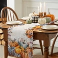 thumbnail image 3 of Fall Watercolor Table Runner, Autumn Thanksgiving Kitchen Dining Table Decoration for Home Party Decor 13x36 Inches, 3 of 9