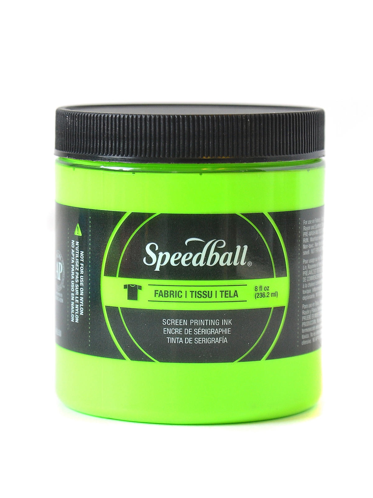 Fabric Screen Printing Ink fluorescent lime green, 8 oz. (pack of 2