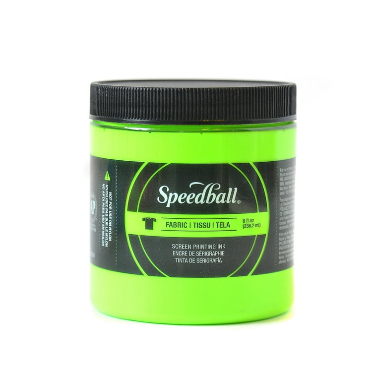 Fabric Screen Printing Ink fluorescent lime green, 8 oz. (pack of