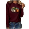 thumbnail image 1 of EQWLJWE Hauts d'Entraînement à Manches Longues pour Femmes C'est l'Automne Col Rond Imprimé Pull Blouse Manches Longues Vêtements d'Automne pour Femmes, 1 of 4