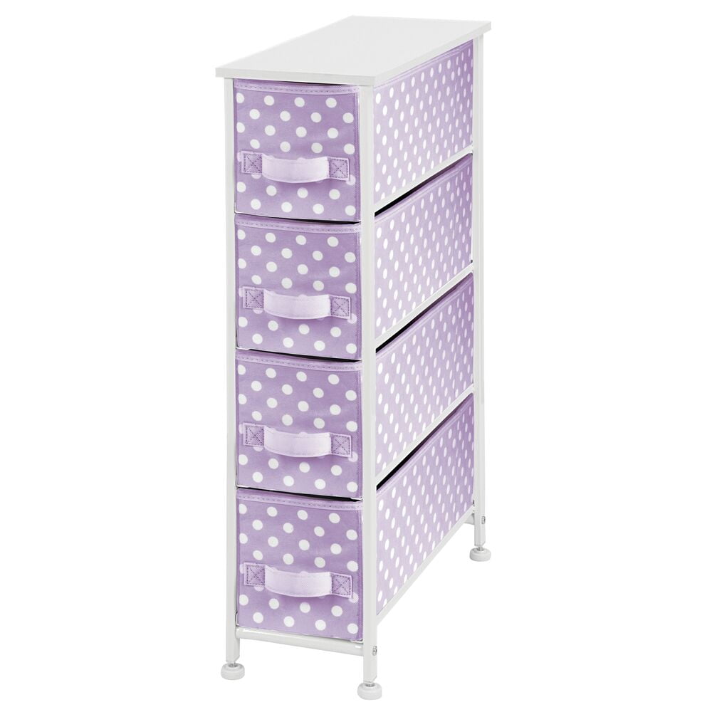 Mdesign Narrow Vertical Dresser Drawers, Purple And White Dresser