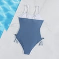 thumbnail image 5 of YTCAMLO One Piece Swimsuits for Teen Girls Cute Trendy High Cut Tie Side Bathing Suit with Spaghetti Straps Lightweight Swimwear, Gray 11-12 Years, 5 of 6