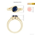 thumbnail image 5 of Angara Natural 2 Ct. Blue Sapphire Side Stone Ring in 14K Yellow Gold for Women (Ring Size: 3), 5 of 11