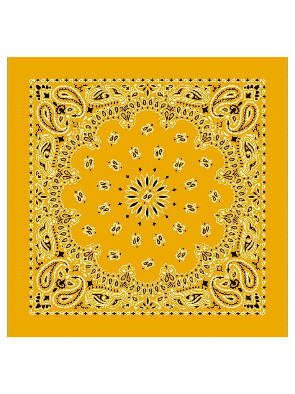 BANDANA American Made Gold Western Paisley Bandanas Dozen Packed