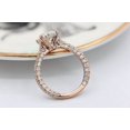 thumbnail image 2 of Women's Solitaire With Accent Oval Simulated Diamond Halo Wedding Ring 14K Rose Gold Plated, 2 of 4