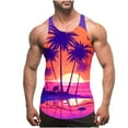 thumbnail image 1 of Camiseta de tirantes de cuello redondo para hombre, sin color, con estampado degradado, cuello redondo, tirantes finos, espalda con fugas, estilo informal, deportiva, para hombre, 1 of 4