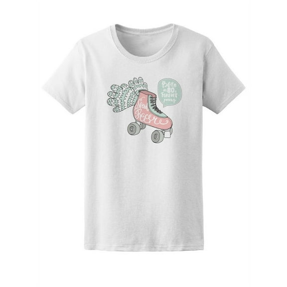 Roller Skates 80S Wings T-Shirt Women -Image by Shutterstock, Female x-Large