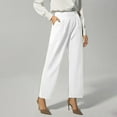 thumbnail image 7 of RQYYD Women's Wide Leg Pants High Waisted Work Dress Pants Loose Fit Back Elastic Waist Business Casual Trousers Office, 7 of 7