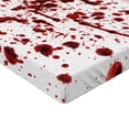 thumbnail image 2 of Ambesonne Bloody Fitted Sheet, Splashes of Blood Scary, Queen Size, Red White, 2 of 3