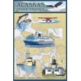 thumbnail image 1 of Inside Passage, Alaska, Nautical Chart (12x18 Wall Art Poster, Room Decor), 1 of 3