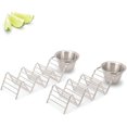 thumbnail image 2 of Soporte para tacos con taza de salsa - Acabado cromado - Acero inoxidable 18/8 de primera calidad - Capacidad para 3 tacos duros y blandos - Cinco estilos disponibles - Juego de 2 rejillas de 2lbDepot Ormromra WMZL-754-3, 2 of 7