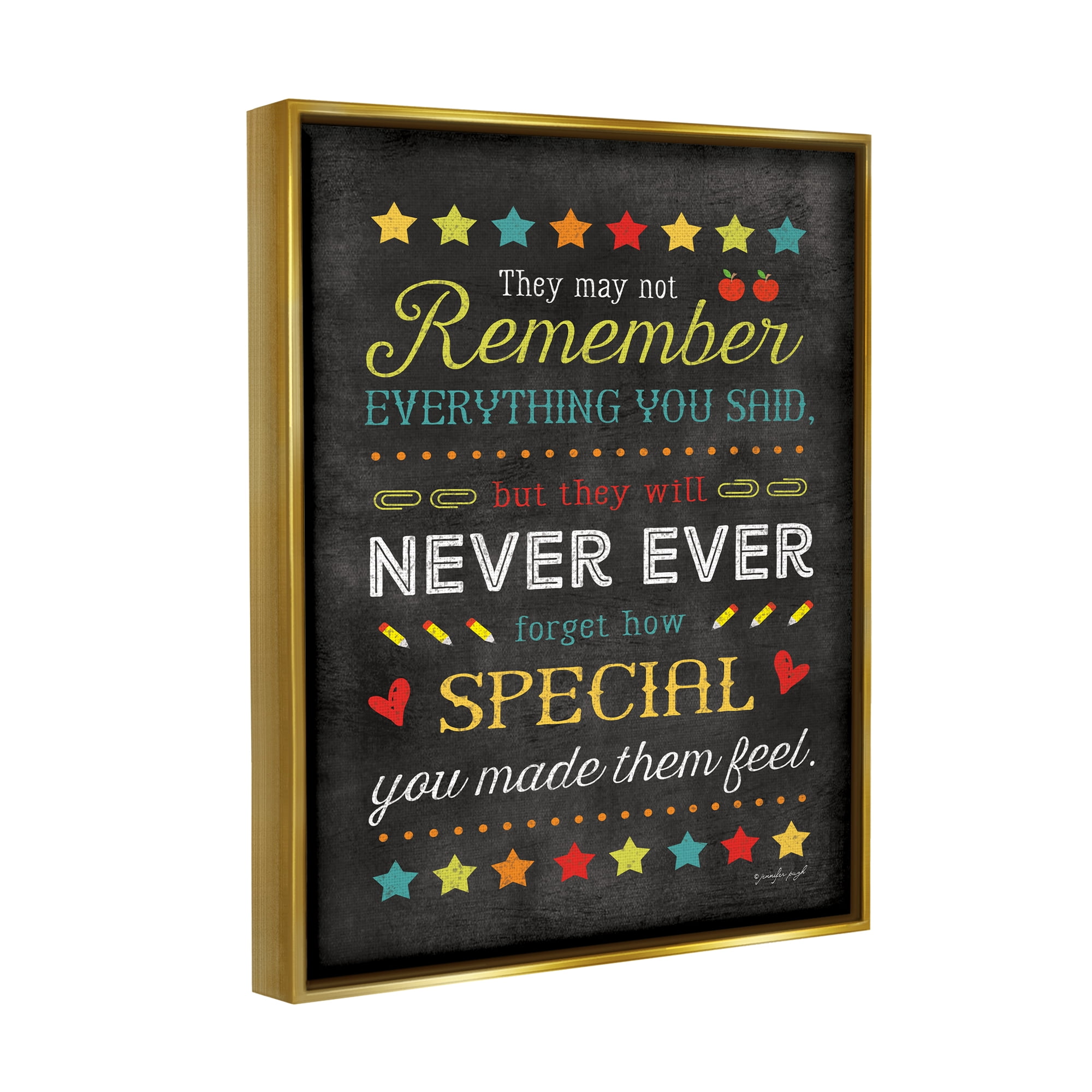 Stupell How Special You Made Them Feel Teacher Inspirational Painting Gold Floater Framed Art Print Wall Art