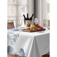 thumbnail image 6 of Blue Teal Botanical Table Cloth, Eucalyptus Leaves Pastoral Floral Waterproof Tablecloth for Rectangle Tables, Reusable Washable Fabric Table Cover for Restaurant Kitchen Dining Tables 52"x70", 6 of 6