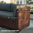 thumbnail image 7 of POTEBAN Patio Furniture Set, 7-Piece Outdoor Sectional All-Weather Wicker Patio Conversation Set for Backyard (Dark Gray Cushions with Brown Rattan), 7 of 7