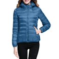 thumbnail image 2 of Niaviben puffer jacket womens down jacket women lightweight puffer jacket women Warm Jacket Hooded Coat Short Hooded Warm White Duck Down Coat summer jacket men womens winter coats Blue S, 2 of 4