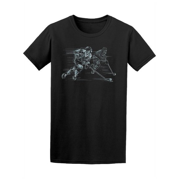 Smartprints Mens Graphic Tee - Ice Hockey Players Rink Sports - Regular Fit 100% Cotton