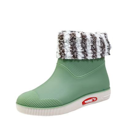 

HSMQHJWE Rain Boots For Women Mid Calf Size 8 Flame Boots For Men Winter Boots Rainshoes Women Short Tube Plush Thermal Water Shoes Students Daily Waterproof Shoes Fashion Women Warm Rain Boots Wome