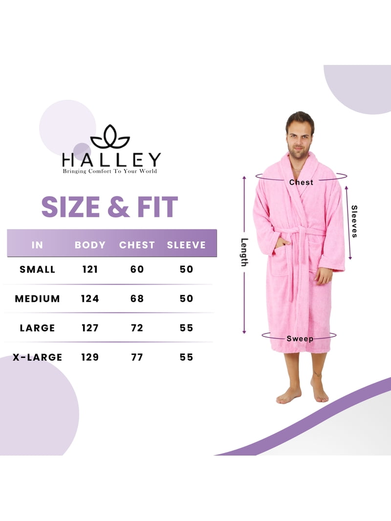 HALLEY Luxury Bathrobe for Women & Men, Shawl Collar Spa Bath