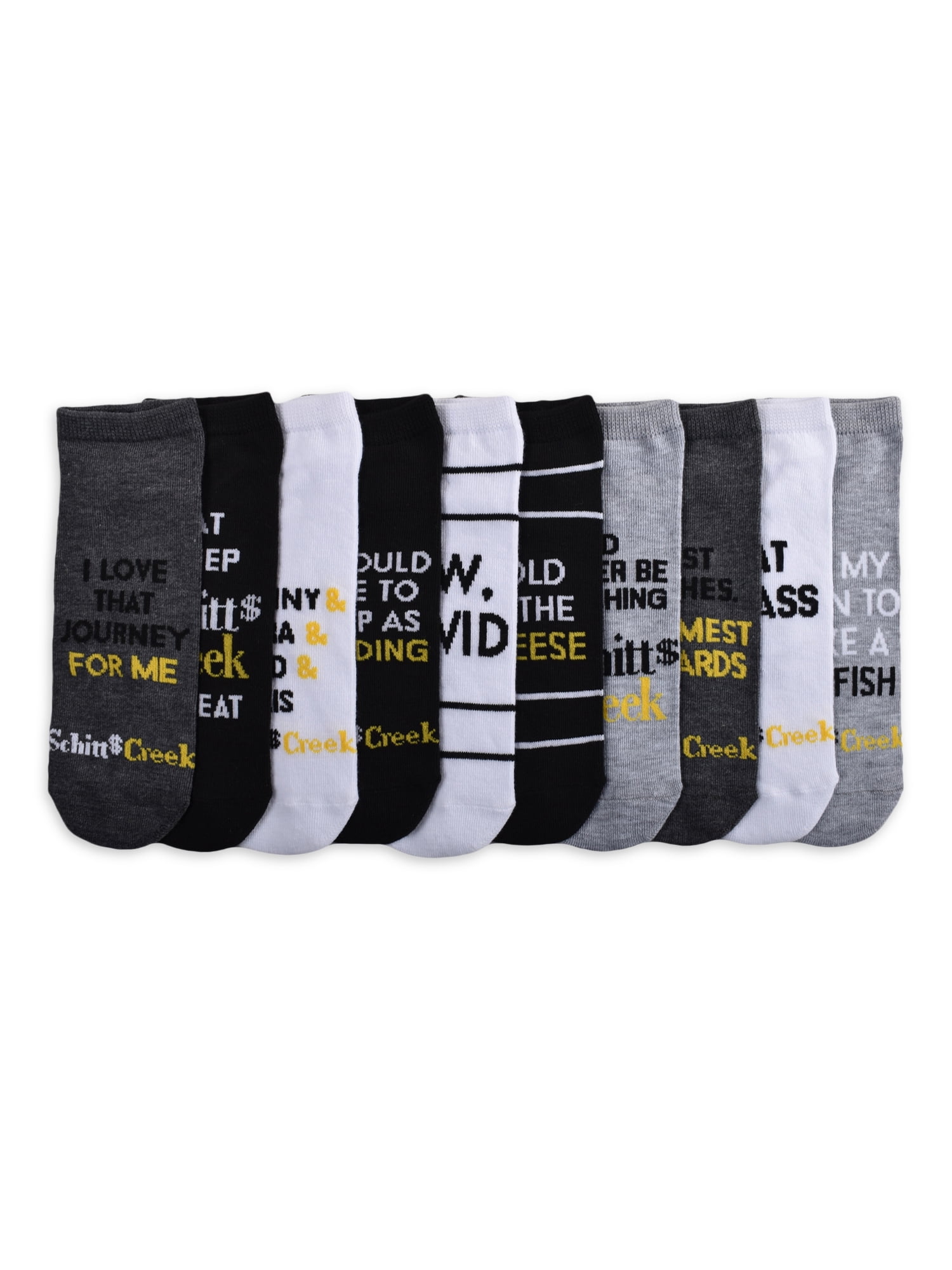 LICENSE Schitts Creek Women's Low Cut Socks, 10-Pack