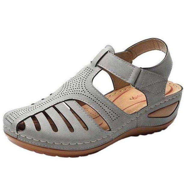 Sandalias ortopédicas cómodas con punta cerrada para mujer/deslizador plano para mujer para verano Deng Xun unisex
