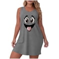 thumbnail image 2 of PNTUTB Women's Summer Fashion Print Casual Loose Loungewear Round Neck Double Spaghetti Strap Nightgown, 2 of 6