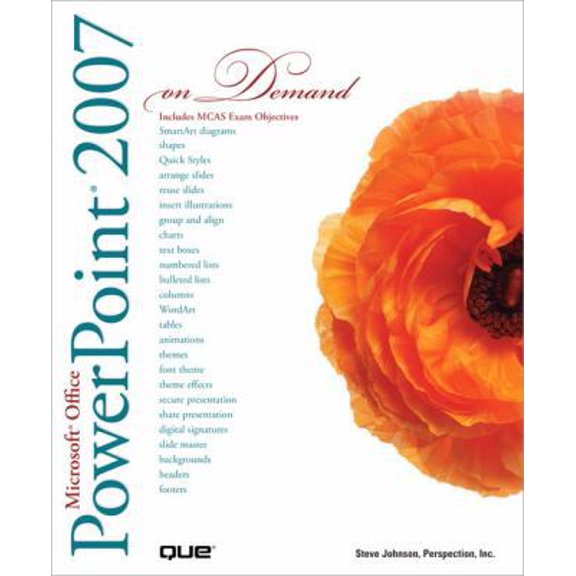 Pre-Owned Microsoft Office Powerpoint 2007 on Demand (Paperback) 0789736438 9780789736437