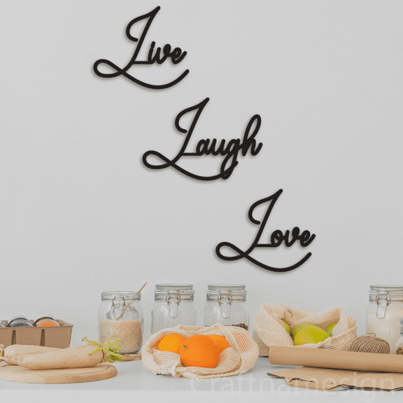 Craftnamesign Live Laugh Love Metal Wall Art, Kitchen Wall Decor, Kitchen Sign