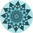 thumbnail image 1 of Ahgly Company Indoor Round Patterned Dark Cyan Green Area Rugs, 6' Round, 1 of 6