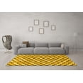 thumbnail image 3 of Ahgly Company Machine Washable Indoor Rectangle Checkered Yellow Modern Area Rugs, 5' x 7', 3 of 4