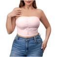 thumbnail image 2 of Wiyuqeen Plus Size Bandeau Tops for Women with Front Closure Strapless Sporty Tube Tops Solid Wireless Bralettes Bras, 2 of 8