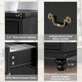 thumbnail image 4 of Bedroom 7 Drawer Dresser Set & Nightstands Set W/ Usb, Farmhouse Complete Bedroom Furniture Set with Spacious Storage, 3 Piece, Black, 4 of 9