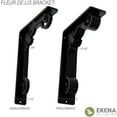 thumbnail image 5 of Ekena Millwork 2"W x 10"D x 12"H Fleur De Lis Wrought Iron Bracket, (Triple center brace) (2-Pack), 5 of 5