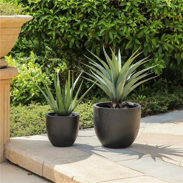 Luxen Home WHPL858 Jardinière Ronde 2 Pièces&44; Noire