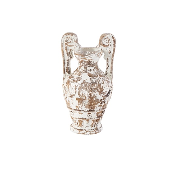 DecMode 22" Floral Light Brown Polystone Vase