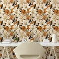 thumbnail image 2 of Ambesonne Lilies Peel & Stick Wallpaper for Home, Amber and Creamy Flowers, 13"x36", Ginger Eggshell and Evergreen, 2 of 5