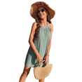 thumbnail image 2 of Vestidos de Verano Calados de Crochet para Mujer, Color Verde Frijol, Talla M, 2 of 6