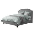 thumbnail image 1 of CorLiving Florence Fabric Upholstered Adult Bed Frame with Arched Headboard with Nail head Trim Accents - Box Spring Required, 1 of 8