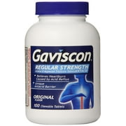 Gaviscon Regular Strength Chewable Antacid Tablets 100 Ea