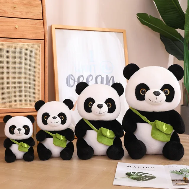 Bolso cruzado de Panda de peluche Kawaii para niños, almohada encantadora, bolso cruzado, oso de peluche suave, bonito regalo de cumpleaños