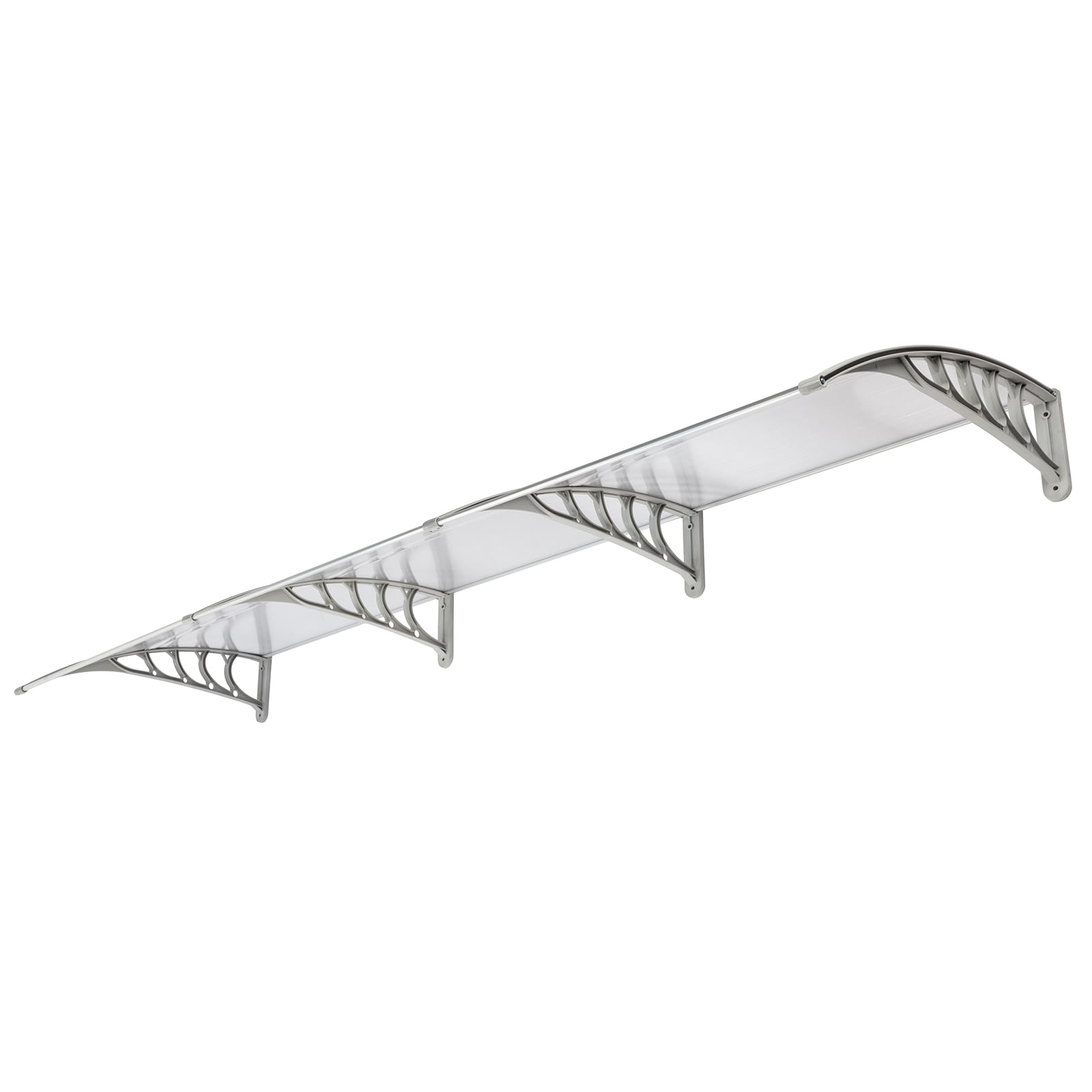 Household Door Window Rain Cover, ABS Polycarbonate Aluminum Bracket Eaves Canopy, Transparent Board Gray Holder Waterproof Sunshade Canopy for Home Decoration