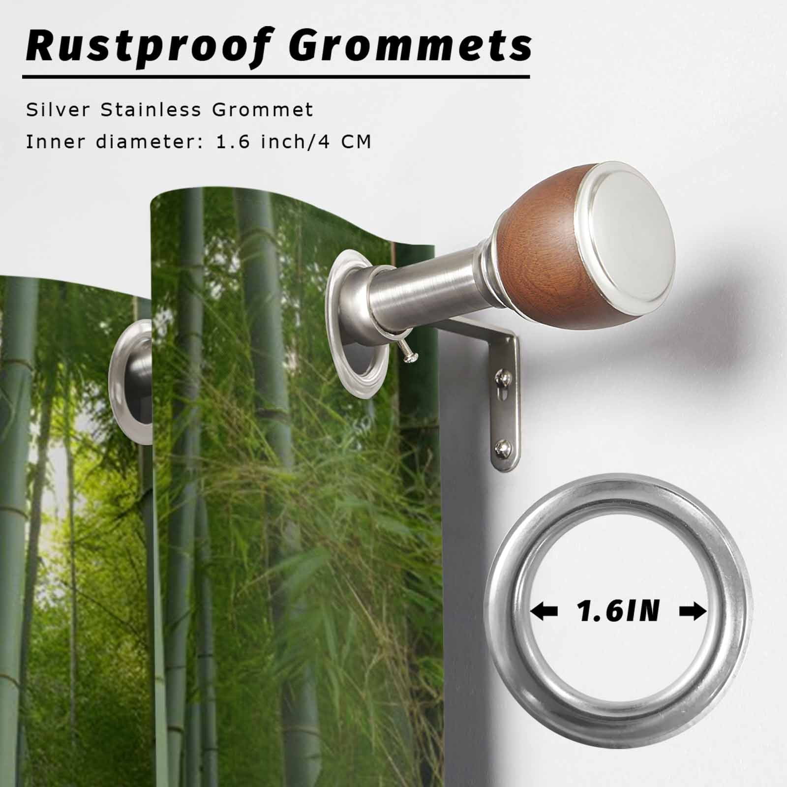 Outdoor Curtains for Patio Waterproof, Green Plants Outdoor Privacy Panels Grommet, Forest Natural Landscape Botanical Blackout Outside Curtains for Porch/Cabana/Pergola/Gazebo 54"x95", 2 Panels