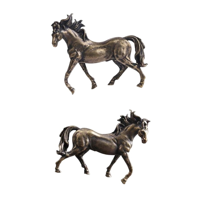Escultura de caballo,Figuras de estatua de cobre adorno de animales de mesa,Caballo Figuras Decoración Colecciones Escultura Escritorio,Escritorio Gabinete Dormitorio Metal Artesanía