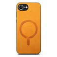 thumbnail image 3 of for iPhone 16e Magnetic Case, Luxury PU Leather Skin-Feel Back Protective Phone Cover Compatible with Mag-Safe Support Car Mount Holder for iPhone 16e, Yellow, 3 of 7