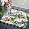 thumbnail image 5 of Tropical Animals Bathroom Rug Washable 2x3 Entryway Rug Non Slip Summer Elephant Giraffe Leopard Zebra Front Door Mat Low Pile Indoor Doormat Throw Floor Carpet for Kitchen Bedroom Entrance, 5 of 8