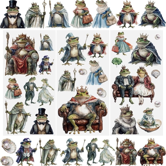 3 Sheets Rub on Transfers Stickers for Furniture, Retro Fairy Tale Frog Transfer Decals Green for DIY Crafts Scrapbooks Photo Albums Decoration,15 * 30cm