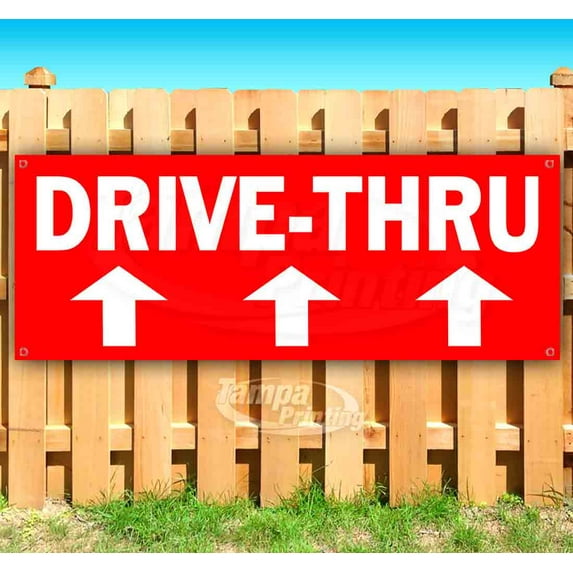 Drive-Thru 13 oz Vinyl Banner With Metal Grommets