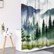 thumbnail image 4 of Juego de cortina de ducha verde y dorada con tapa de inodoro y alfombras antideslizantes para decoración de baño, juego de 4 cortinas de ducha de montaña abstracta, juego de baño geométrico moderno, 4 of 7