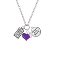 thumbnail image 2 of Delight Jewelry Silvertone Love Much - Purple Heart Nurse Strong Zoe Necklace, 2 of 4