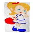 thumbnail image 1 of ASHLEIGH Flannel Throw Blanket Animated Pretty Girl Cheerleader Athletic Attractive Avatar Basketball Beautiful Soft for Bed Sofa and Couch 58x80 Inches, 1 of 1